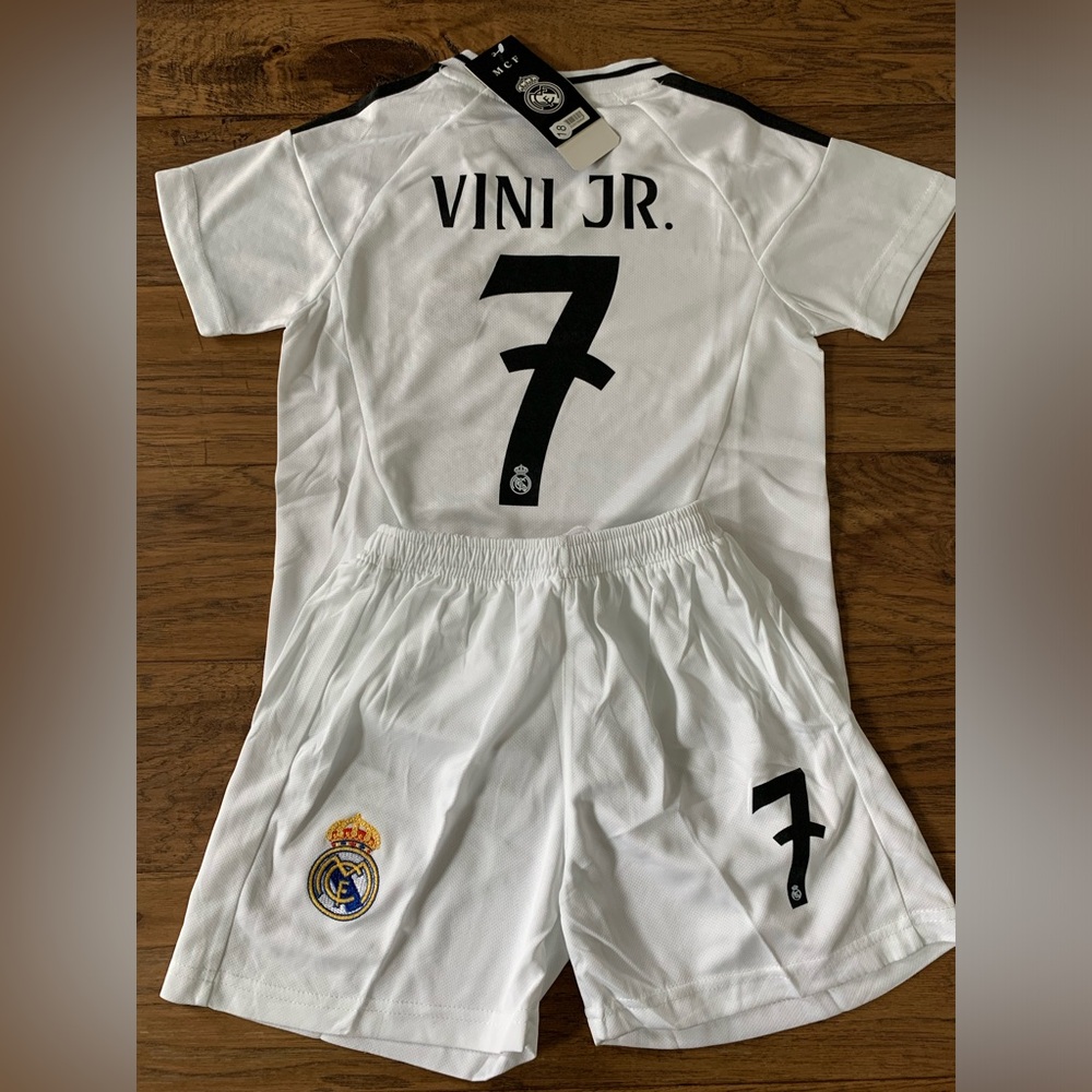Vini Jr Kids Jersey Real Madrid Soccer Toddler Youth Boys Girls NWT SHIPS TODAY